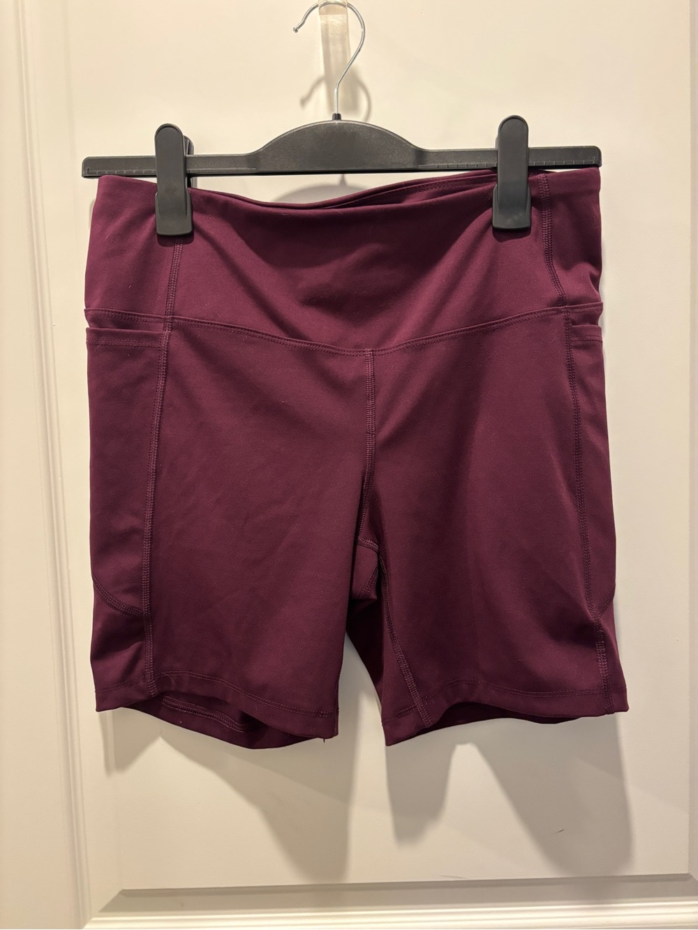 Athletic Works Women's High-Waist Bike Shorts — Plum